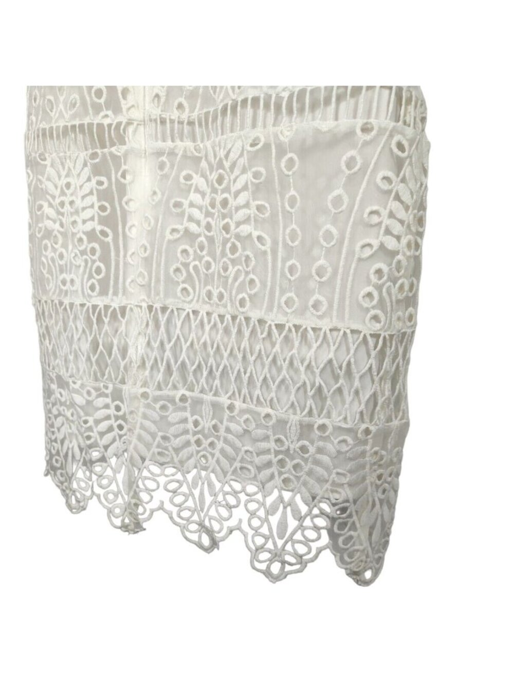 Gianni Bini Lily Sheath Dress Women Size 2 White Short Sleeve Boho Wedding NEW - Picture 6 of 9
